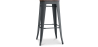 Buy Industrial Design Bar Stool - Wood & Steel - 76cm - Metalix Dark grey 54406 in the United Kingdom