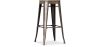 Buy Industrial Design Bar Stool - Wood & Steel - 76cm - Metalix Metallic bronze 54406 - in the UK