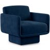 Buy Velvet Upholstered Armchair - Ren Dark blue 60698 in the United Kingdom