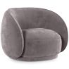 Buy Curved Velvet Upholstered Armchair - William Dark grey 60692 in the United Kingdom