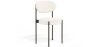 Buy Dining Chair - Upholstered in Bouclé Fabric - Black Metal - Martha White 61005 - in the UK