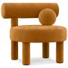 Buy  Armchair - Upholstered in Velvet - Fera Mustard 60696 in the United Kingdom