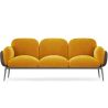 Buy 3-Seater Sofa - Upholstered in Velvet - Greda Yellow 60652 in the United Kingdom