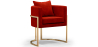 Buy Dining Chair - With armrests - Upholstered in Velvet - Vittoria Red 61009 - prices