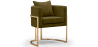 Buy Dining Chair - With armrests - Upholstered in Velvet - Vittoria Olive 61009 - in the UK