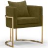 Buy Dining Chair - With armrests - Upholstered in Velvet - Vittoria Olive 61009 - in the UK