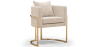 Buy Dining Chair - With armrests - Upholstered in Velvet - Vittoria Beige 61009 with a guarantee