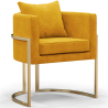 Buy Dining Chair - With armrests - Upholstered in Velvet - Vittoria Mustard 61009 in the United Kingdom