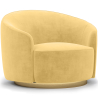 Buy Curved Design Armchair - Upholstered in Velvet - Treya Yellow 60647 - in the UK
