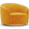 Buy Curved Design Armchair - Upholstered in Velvet - Treya Yellow 60647 - in the UK