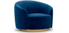 Buy Curved Design Armchair - Upholstered in Velvet - Treya Dark blue 60647 with a guarantee