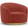 Buy Curved Design Armchair - Upholstered in Velvet - Treya Red 60647 home delivery