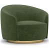 Buy Curved Design Armchair - Upholstered in Velvet - Treya Olive 60647 in the United Kingdom