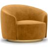 Buy Curved Design Armchair - Upholstered in Velvet - Treya Mustard 60647 at MyFaktory