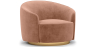 Buy Curved Design Armchair - Upholstered in Velvet - Treya Cream 60647 home delivery