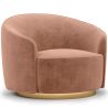 Buy Curved Design Armchair - Upholstered in Velvet - Treya Cream 60647 with a guarantee