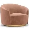 Buy Curved Design Armchair - Upholstered in Velvet - Treya Cream 60647 with a guarantee