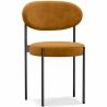 Buy Dining Chair - Upholstered in Velvet - Black Metal - Martha Mustard 61003 - in the UK