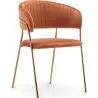 Buy Dining chair - Upholstered in Velvet - Lona Reddish orange 61147 - in the UK