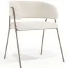 Buy Dining chair - Upholstered in Bouclé Fabric - Manar White 61152 - in the UK