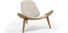 Buy Designer armchair - Scandinavian armchair - Boucle upholstery - Luna White 61247 - in the UK