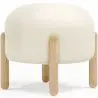 Buy Low Stool Upholstered in Bouclé - Round White 61251 - in the UK