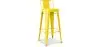 Buy Bistrot Metalix stool with small backrest - 76cm Yellow 58348 - in the UK