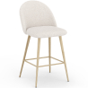Buy Stool Upholstered in Bouclé Fabric - Scandinavian Design - Bennett White 61285 - in the UK