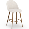 Buy Stool Upholstered in Bouclé Fabric - Scandinavian Design - Bennett White 61286 - in the UK