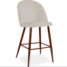 Buy Velvet Upholstered Stool - Scandinavian Design - Bennett Beige 61287 - in the UK