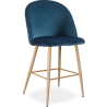 Buy Velvet Upholstered Stool - Scandinavian Design - 63cm  - Bennett Dark blue 61288 in the United Kingdom