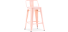 Buy Bistrot Metalix bar stool with small backrest - 60cm Pastel orange 58409 - in the UK