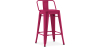 Buy Bistrot Metalix bar stool with small backrest - 60cm Fuchsia 58409 in the United Kingdom