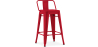 Buy Bistrot Metalix bar stool with small backrest - 60cm Red 58409 at MyFaktory
