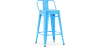 Buy Bistrot Metalix bar stool with small backrest - 60cm Turquoise 58409 in the United Kingdom