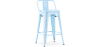 Buy Bistrot Metalix bar stool with small backrest - 60cm Light blue 58409 - prices
