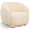 Buy Upholstered Armchair in Bouclé Fabric - Curved Design - Wendry Cream 61302 - prices