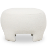 Buy Upholstered Ottoman - Pouf in Bouclé Fabric - Janko White 61305 - in the UK