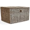 Buy Natural Fiber Basket with Lid - 40x30CM - Vernui Brown 61313 - in the UK