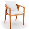 Buy Outdoor Teak Wood Chair with Cushions - Aran Natural 61322 - in the UK