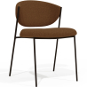 Buy Dining chair - Upholstered in Bouclé Fabric - Black Metal - Vara Chocolate 61332 - prices