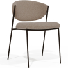 Buy Dining chair - Upholstered in Bouclé Fabric - Black Metal - Vara Taupe 61332 in the United Kingdom