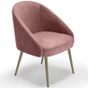 Buy Design Armchair - Upholstered in Velvet - Golden leg - Cenai Pink 61336 - prices