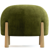 Buy Round Corduroy Upholstered Pouf with Natural Wood Legs - Merv Olive 61450 at MyFaktory