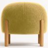 Buy Round Corduroy Upholstered Pouf with Natural Wood Legs - Merv Mustard 61450 - prices