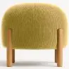Buy Round Corduroy Upholstered Pouf with Natural Wood Legs - Merv Mustard 61450 - prices