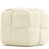 Buy Square Corduroy Upholstered Pouf - Modern Design - Dice Ivory 61451 - in the UK