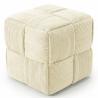 Buy Square Corduroy Upholstered Pouf - Modern Design - Dice Ivory 61451 - in the UK