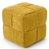Buy Square Corduroy Upholstered Pouf - Modern Design - Dice Mustard 61451 - prices
