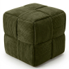 Buy Square Corduroy Upholstered Pouf - Modern Design - Dice Olive 61451 at MyFaktory